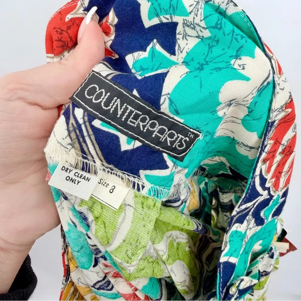 COUNTERPARTS Vintage 90s Floral Midi Skirt NWT Made In USA